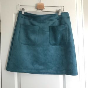 NWT LOFT Teal faux suede skirt - 8